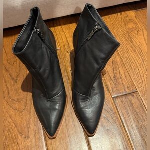 State black leather booties